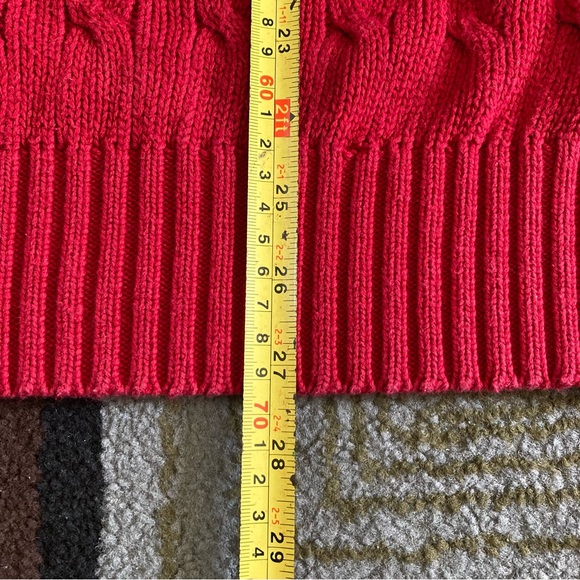 Vintage Polo Ralph Lauren Cable Knit Sweater Men's XL Polo Golf Shield Crest - Picture 7 of 7